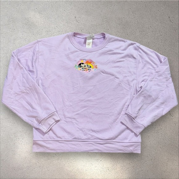 Unbranded Tops - Powerpuff Girls Lavender Purple Embroidered Sweatshirt Women's Large